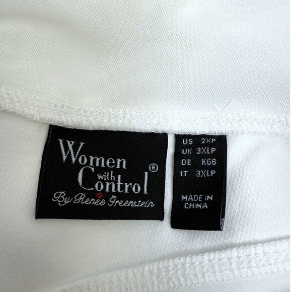 Women with Control White Jeans Plus Size 2X Petite Ankle Crop Pull on Stretch - Picture 5 of 10